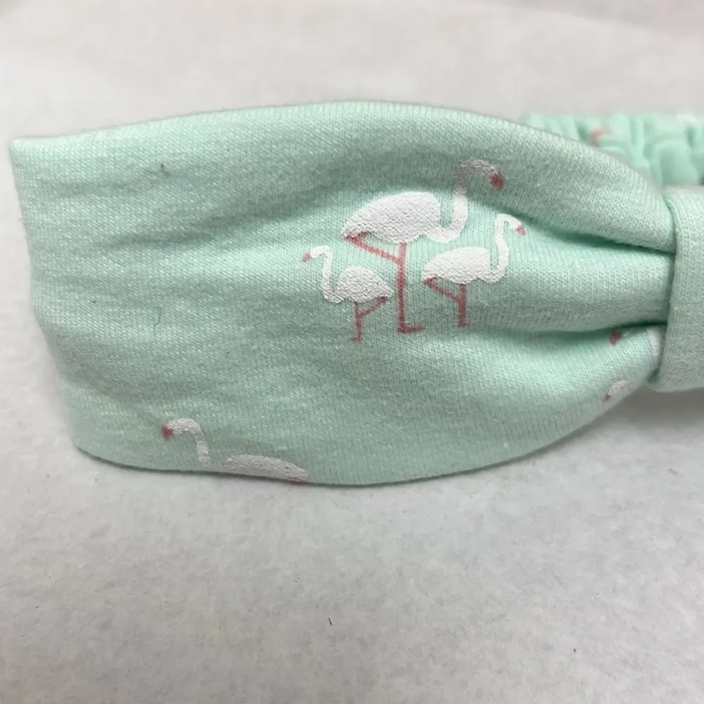 Janie and Jack 100031366 mint flamingo print Headband NWT One Size